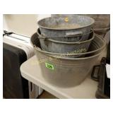 GROUP OF 3 GALVANIZED BUCKETS