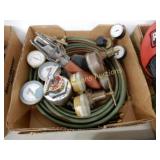 GROUP OF ASSTD CUTTING TORCH GAUGES AND HOSE