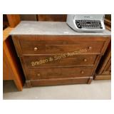 ANTIQUE GRANITE TOP CHEST OF DRAWERS