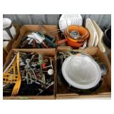 GROUP OF 4 BOXES OF ASSTD KITCHEN ITEMS