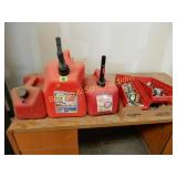 GROUP OF 3 USED GAS CONTAINERS & 1 BOX OF MISC