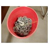 FIVE GALLON BUCKET OF CHAINS