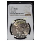 NGC GRADED AU DETAILS 1924-P PEACE SILVER DOLLAR