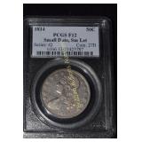PCGS GRADED F12 1834 CAPPED BUST SILVER HALF