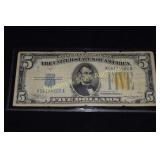 US SERIES 1934-A  $5 SILVER CERTIFICATE