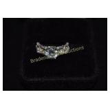 LADIES STERLING SILVER & CZ RING SIZE 7