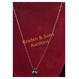 LADIES STERLING SILVER & BLUE SAPHIRE NECKLACE