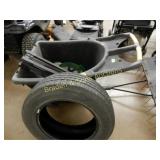 USED PLASTIC WHEEL BARROW WITH CONTENTS