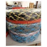 GROUP OF 8 ROLLS OF NYLON BRAIDED BELTING