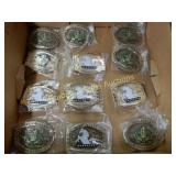 GROUP OF 12 NEW MILITARY BELT BUCKLES