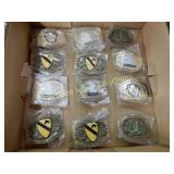 GROUP OF 12 NEW MILITARY BELT BUCKLES