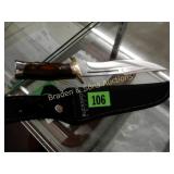 NEW 12" FIXED BLADE KNIFE WITH SHEATH