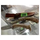 GROUP OF 2 CUSTOM MADE FIXED BLADE KNIVES