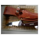 NEW SCHRADE 7" FIXED BLADE KNIFE WITH LEATHER