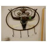 CONTEMPORARY 28" X 26" RUSTIC METAL HAT RACK