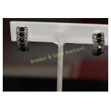 LADIES STERLING SILVER AND AMETHYST EARRINGS