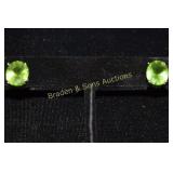 LADIES STERLING SILVER AND AMETHYST EARRINGS