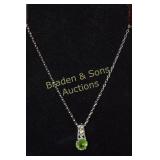 LADIES STERLING SILVER AND AMETHYST NECKLACE