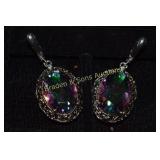 LADIES STERLING SILVER & GEMSTONE EARRINGS