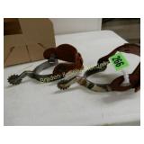 SINGLE MOUNTED GAL LEG WESTERN SPURS WITH HORSE