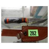 CUSTOM MADE DIMASCUS STEEL 8" FIXED BLADE KNIFE