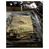 GROUP OF ASSTD TARPS, JUMPER CABLE, ETC