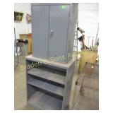 USED METAL SHELVES AND STORAGE CABINET