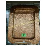 VINTAGE HAMMERED COPPER TRAY, 14" X 11"