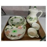 BOX OF ASSORTED FRANCISCAN DINNERWARE.