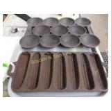 GROUP OF 2 CAST IRON CORNBREAD PANS