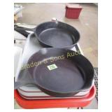 GROUP OF 3 WAGNER WARE SKILLETS, #7, #8, AND #10