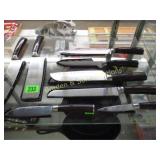 GROUP OF 8 CUSTOM MADE CHEFS KNIFES W/ SHEATHS