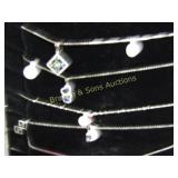 GROUP OF 5 LADIES STERLING SILVER NECKLACES.