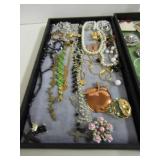 GROUP OF 2 TRAYS  OF ASSTD COSTUME JEWELRY