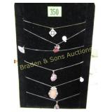 GROUP OF 6 LADIES STERLING SILVER NECKLACES