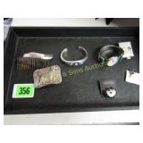 TRAY OF ASSTD STERLING SILVER JEWELRY ETC