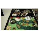 GROUP OF 2 TRAYS  OF ASSTD COSTUME JEWELRY
