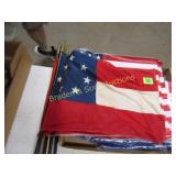GROUP OF ASSTD HANDHELD US FLAGS ETC