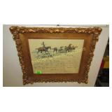 FRAMED 11" X 14" CM RUSSELL PRINT CIRCA 1940