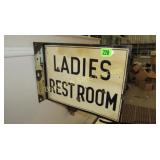 ANTIQUE DOUBLE SIDED LADIES RESTROOM PORCELAIN