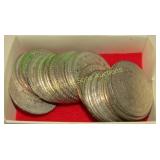 GROUP OF 20 MEXICAN SILVER PESOS.