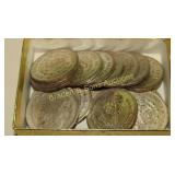 GROUP OF 20 MEXICAN SILVER PESOS.