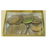 GROUP OF 20 MEXICAN SILVER PESOS.