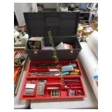 USED PLASTIC TOOLBOX WITH CONTENTS