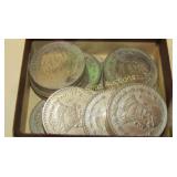 GROUP OF 20 MEXICAN SILVER PESOS.