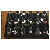 GROUP OF 18 LADIES STERLING SILVER RINGS
