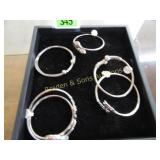 GROUP OF 6 LADIES STERLING SILVER BRACELETS