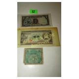 GROUP OF 3 FOREIGN CURRENCY NOTES
