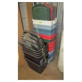 GROUP OF 18 PLASTIC TUBS WITH LIDS