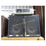 GROUP OF 2 CRATE SPEAKERS & 1 PIONEER RECEIVER